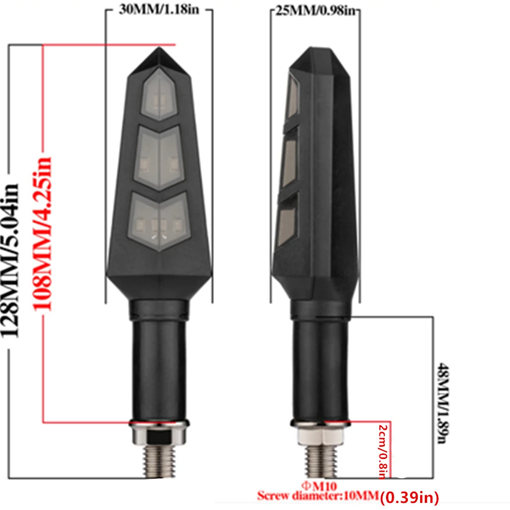 Pair Universal LED Motorcycle 10mm 6LED Turn Signals Light Indicators Blinker Lamp For Cruiser Chopper Cafe Racer Old School