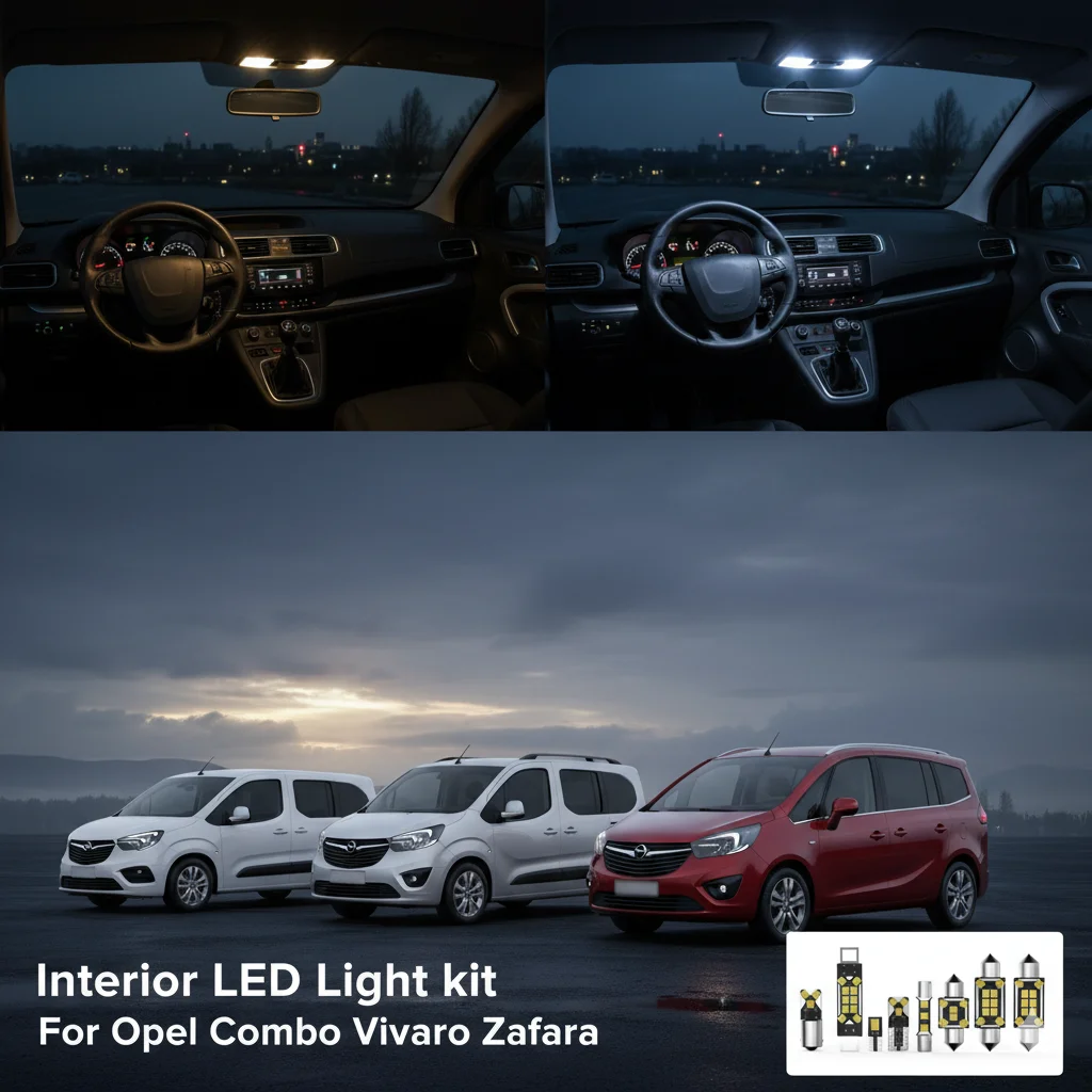

For Opel Combo Vivaro Zafira A B C D E 2001 2003 2005 2007 2011 2012 2013 2015 2018 2021 Car Interior Light LED Kit White Canbus