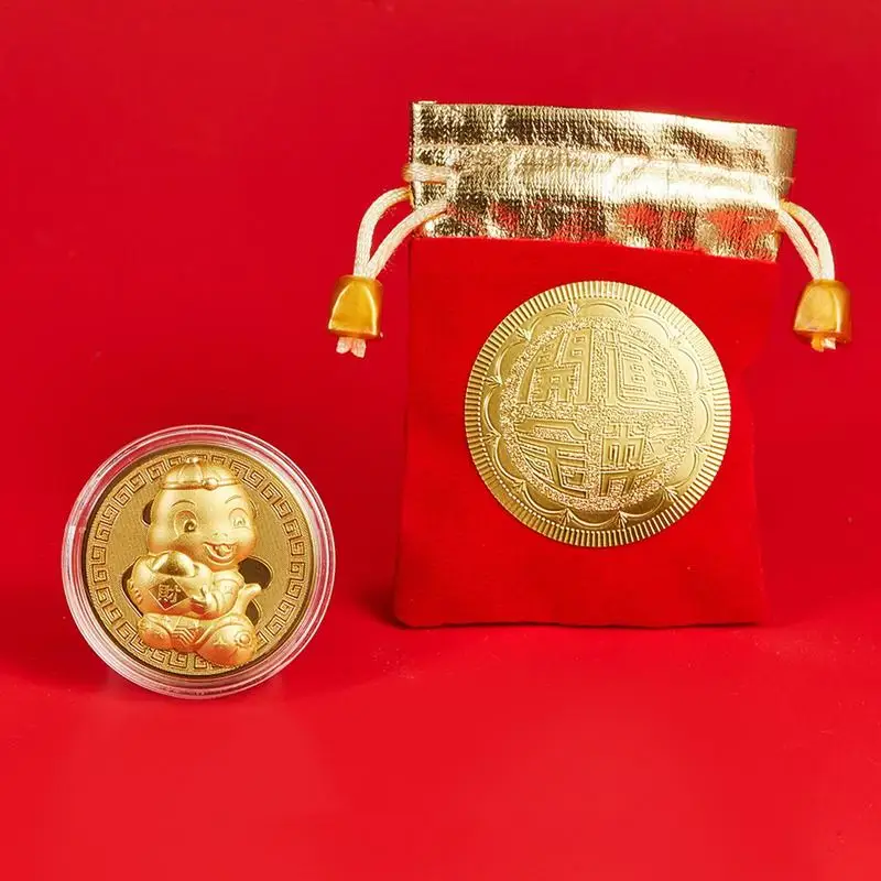 2025 Snake Year Collectibles New Year Lucky Coin Year Of The Snake Chinese Lunar New Year Collectible Gold plated Coin for home