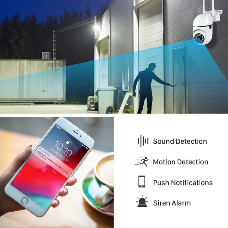 8MP Wifi Camera Wireless IP Surveillance Camera Video Monitor Night Vision Human Tracking Two-Way Audio Smart Home Baby Monitor