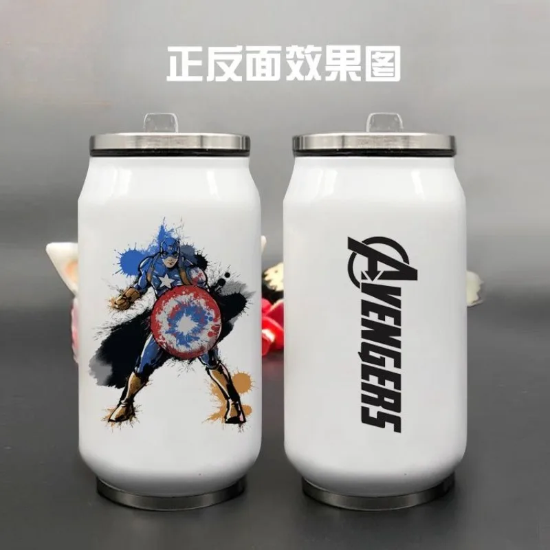 

Marvel Avengers Iron Man The Deadpool Cartoon Anime Peripheral Stainless Steel Can Thermal Cup High-Precision Portable Water Cup