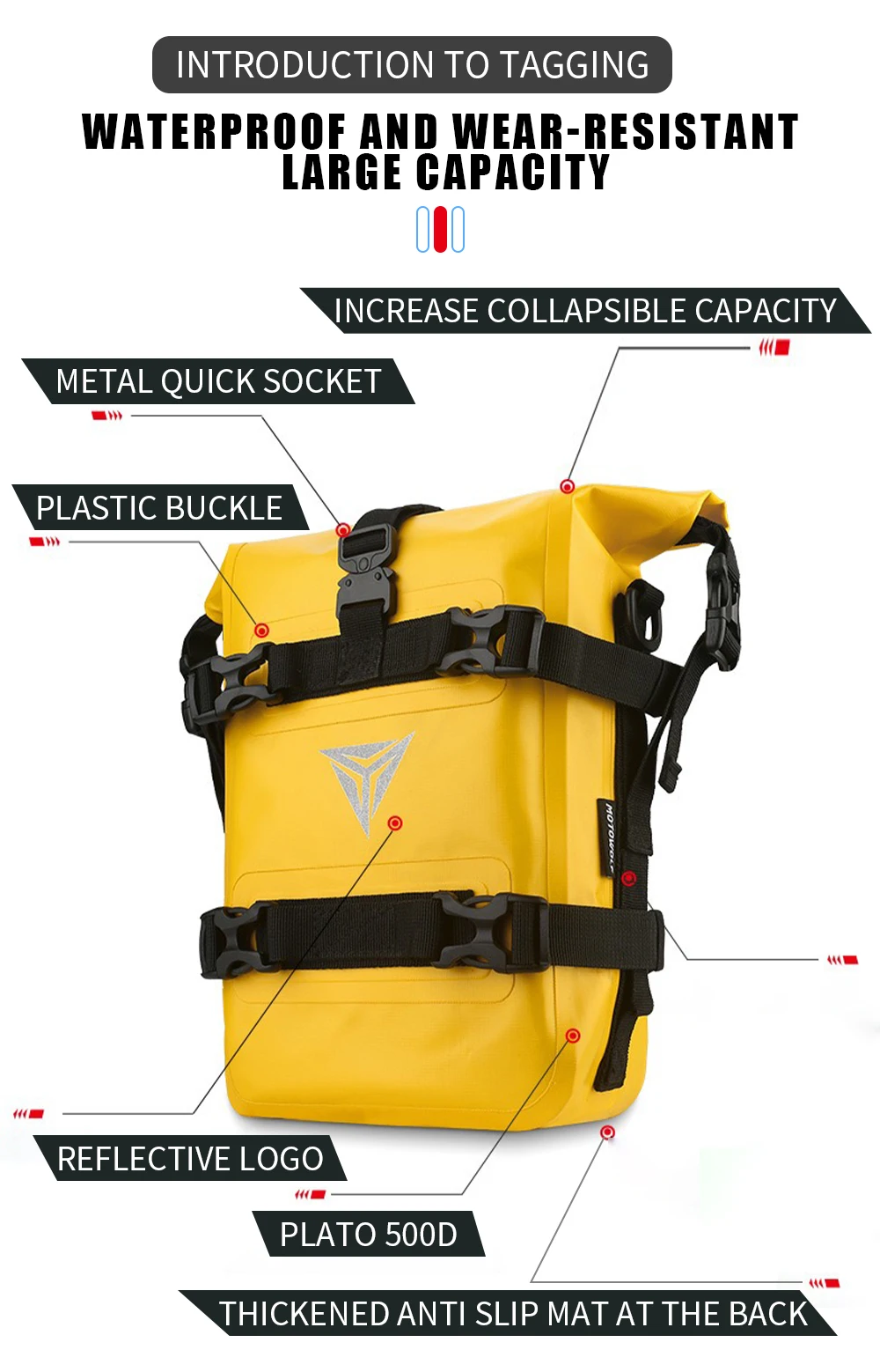 Universal Frame Crash Bars Waterproof Bag Repair Tool Placement Bag For HONDA Suzuki BMW R1200GS Yamaha Motorcycle Bag Parts