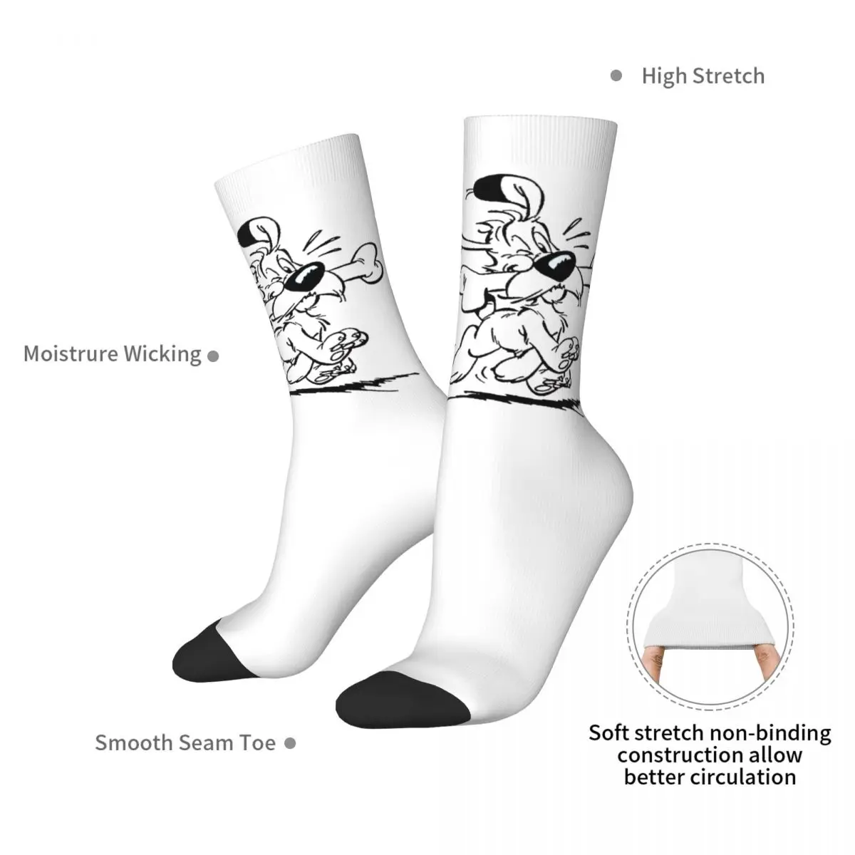 Asterix And Obelix Dogmatix Ideafix Obelix Dog Socks Harajuku Sweat Absorbing Stockings All Season Long Socks Accessories