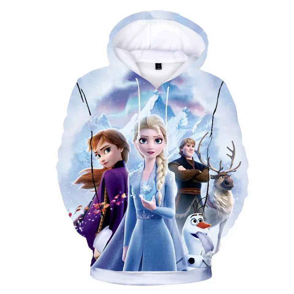 Cartoon Frozen 2 Elsa Anna Kids Baby Girls Toddler 3D Print Princess Hoodies Tracksuit Children Clothing Cute Top Tee Sweatshirt