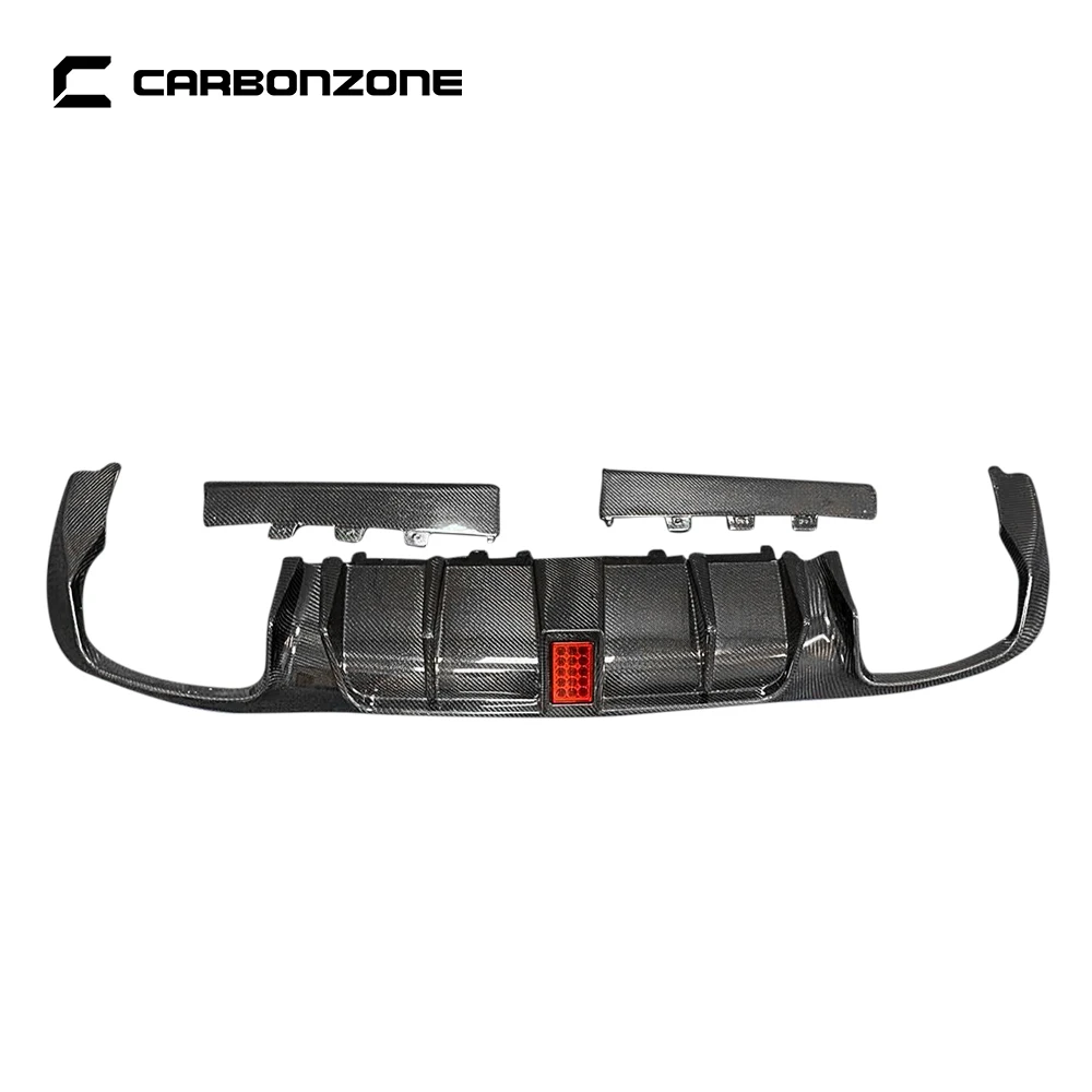 Carbon Fiber Rear Bumper Lip With Brake Light for Mercedes-Benz E63 W213 B Style Trunk Diffuser Exterior Kit Car Accessories