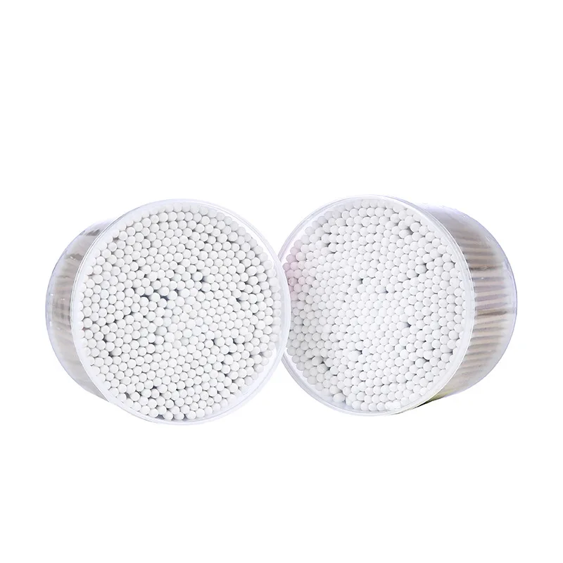 500 قطعة من مسحات القطن ذات الرأس المستدير المزدوج عصا خشبية طبيعية لتنظيف الأذن وإزالة المكياج واستخدام مستحضرات التجميل #3