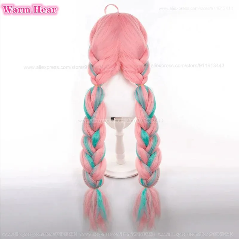 لعبة Varesa الاصطناعية طويلة 100 سنتيمتر مختلط اللون مزدوجة تويست جديلة شعر مستعار مقاومة للحرارة الشعر هالوين حفلة تأثيري أنيمي الباروكات سم ؛ 5