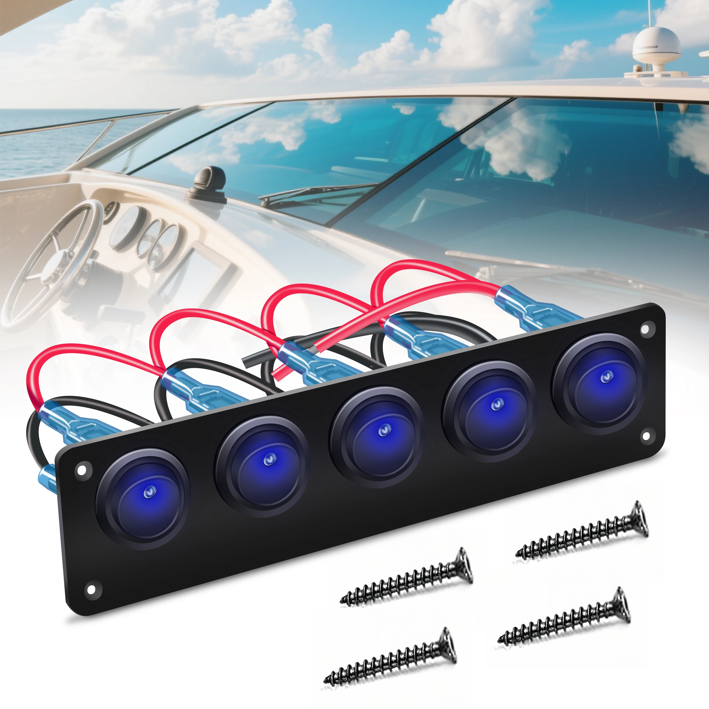 5 Gang 3 Pin Rocker…