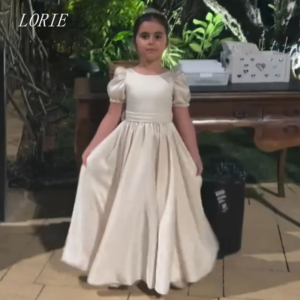 LORIE Classical A Line Dress For Girls Scoop Elegant Girl Gowns Bow Child Ceremony Girl Dress Customized 2026