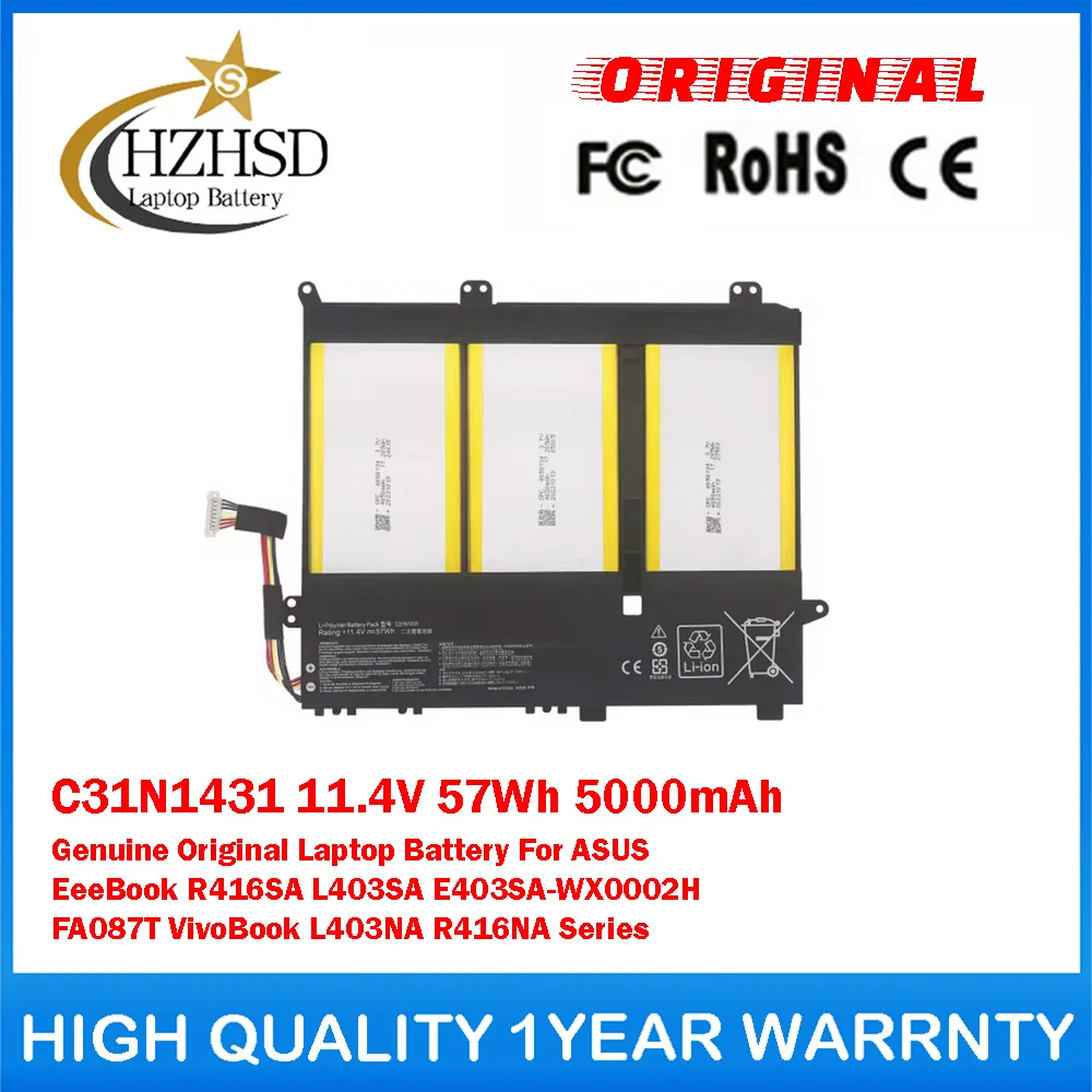 C31N1431 11.4V 57Wh 5000mAh Genuine Original Laptop Battery For ASUS EeeBook R416SA L403SA E403SA-WX0002H FA087T VivoBook L403NA