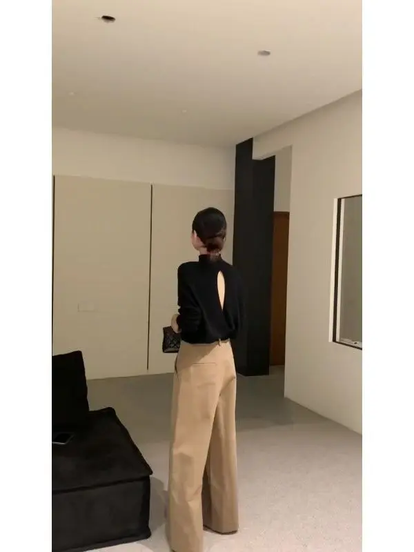 

Сексуальный вязаный топ Bal Design с длинным рукавом, женский модный свитер в французском стиле, приталенный, весенняя новинка