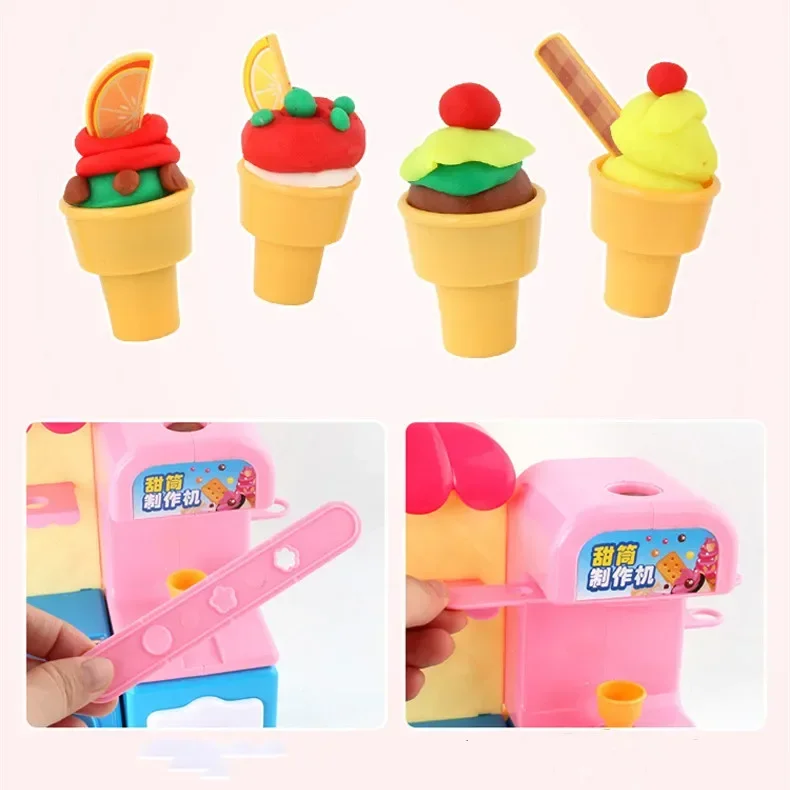 41pcs/set High Quality LED Lights DIY Handmade colored clay ice cream dessert Play house Interactive Toy baby birthday gift