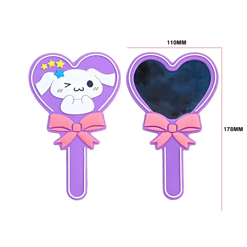 Sanurgente-Miroir de maquillage portable en silicone, petit miroir anti-chute, My Melody, Anime Love, Cartoon KuromiCinnamoroprospects, Mignon