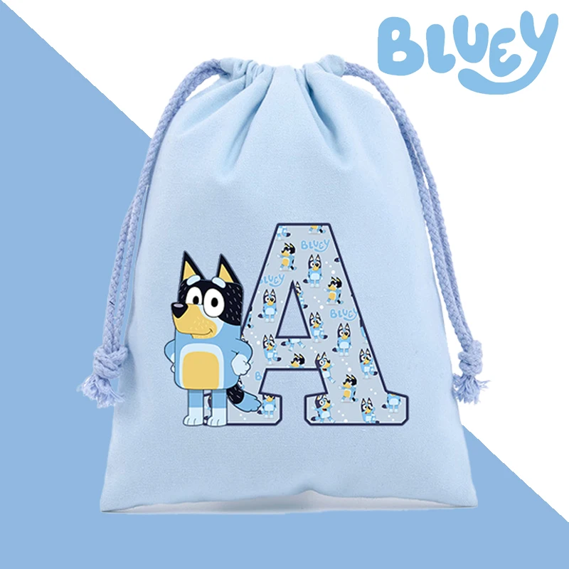 Blueyi Bingo Drawstring Bags Cartoon Letters A-Z Printed Handbag Cute Kawaii Portable Storage Bag Children Birthday Gifts New