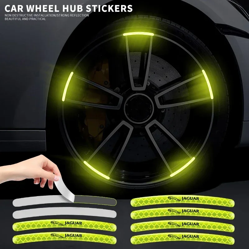 5/10/15/20 Piezas de Adhesivos Reflectantes de Alta Calidad para el Centro de Ruedas de Automóviles, Estilo para Jaguar XF XJ XJL XE XKR XK E F I PACE JS R Sport