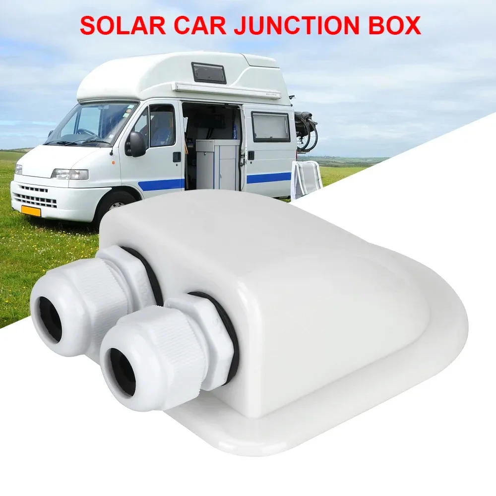 Caravan Solar Car Junction Box Cable Entry Gland กล่องหลังคาสายไฟสายเชื่อมต่อผู้ถือ Dual Hole อุปกรณ์เสริมรถยนต์