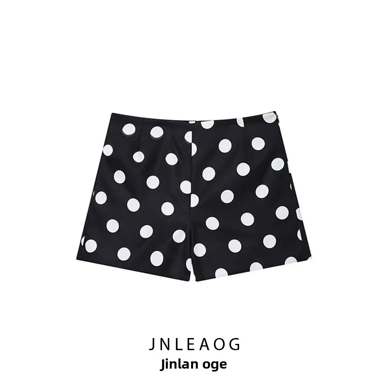 Spring New Arrival Women's Faion Design High Waist Polka Dot orts Versatile Sli Bot Casual High Rise orts