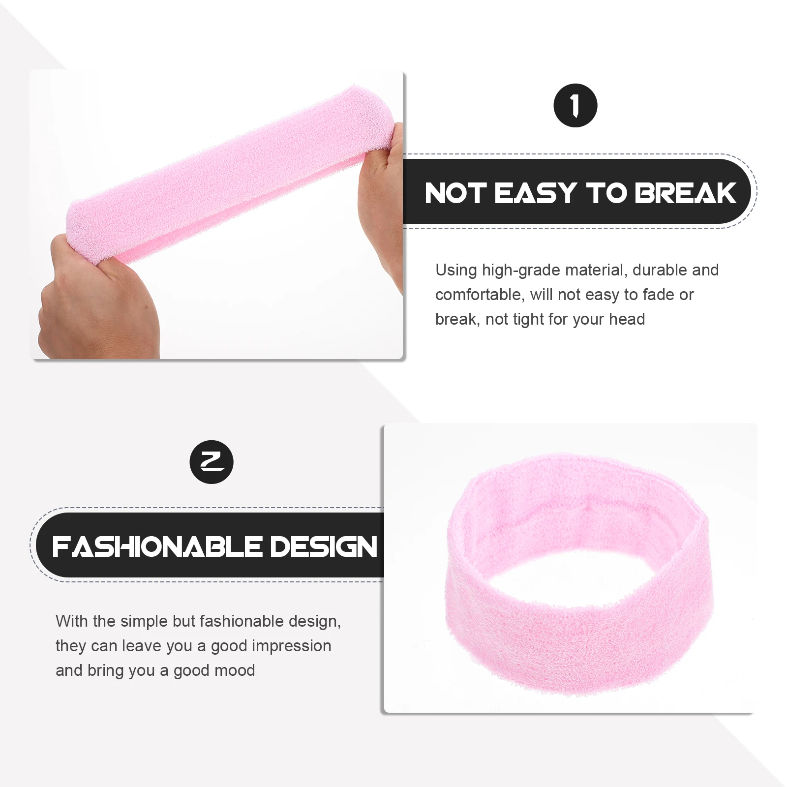 

5Pcs Elastic Sweat Bands Moisture Wicking Headbands for Women Men Sports Running Yoga Training Breathable Lightweight Flexible