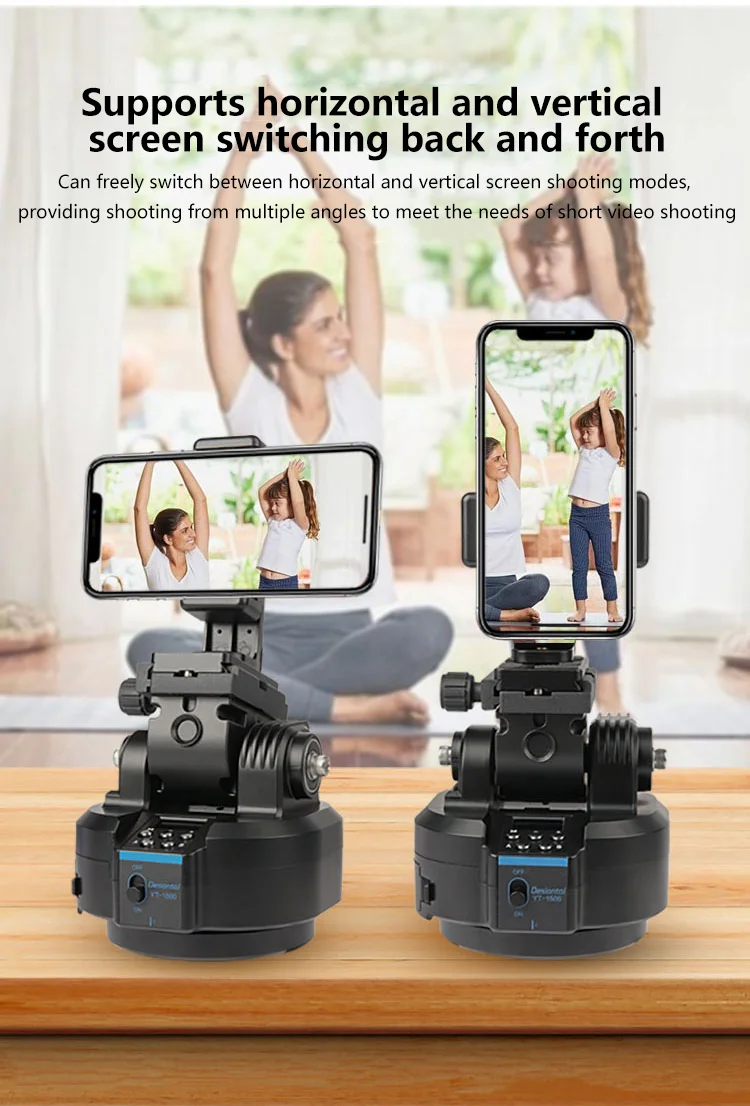 ZIFON YT1500 Tracking PTZ Intelligent Electric Remote Control Pan Tilt Wireless Remote Control Stabilizer for Phones Cameras