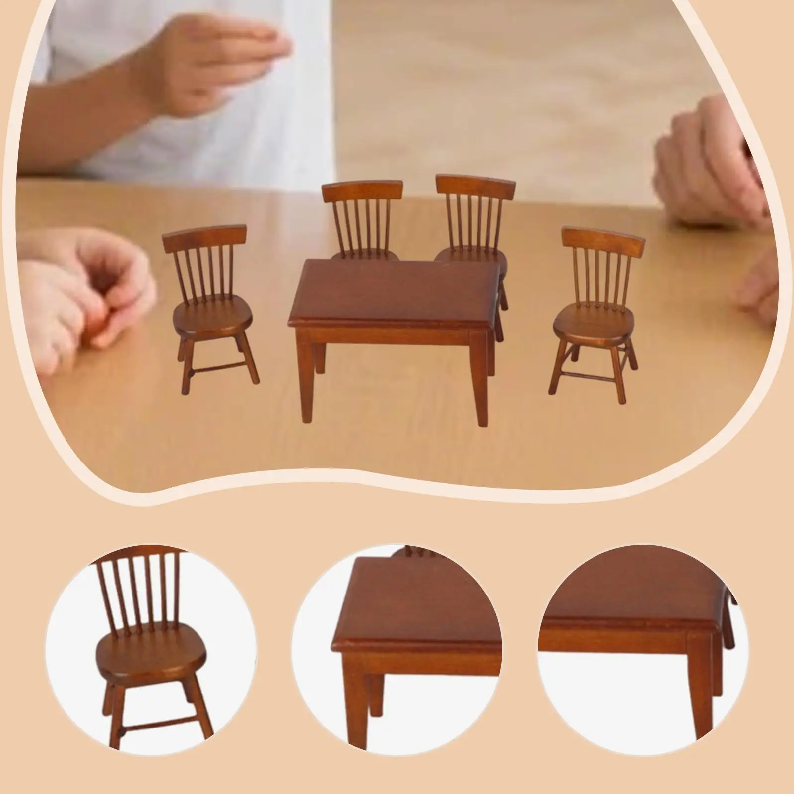 1/12 Dollhouse Miniature Furniture Hobbyist Wooden Micro Scene Realistic Gift Models Set Doll House Decoration Props Accessories