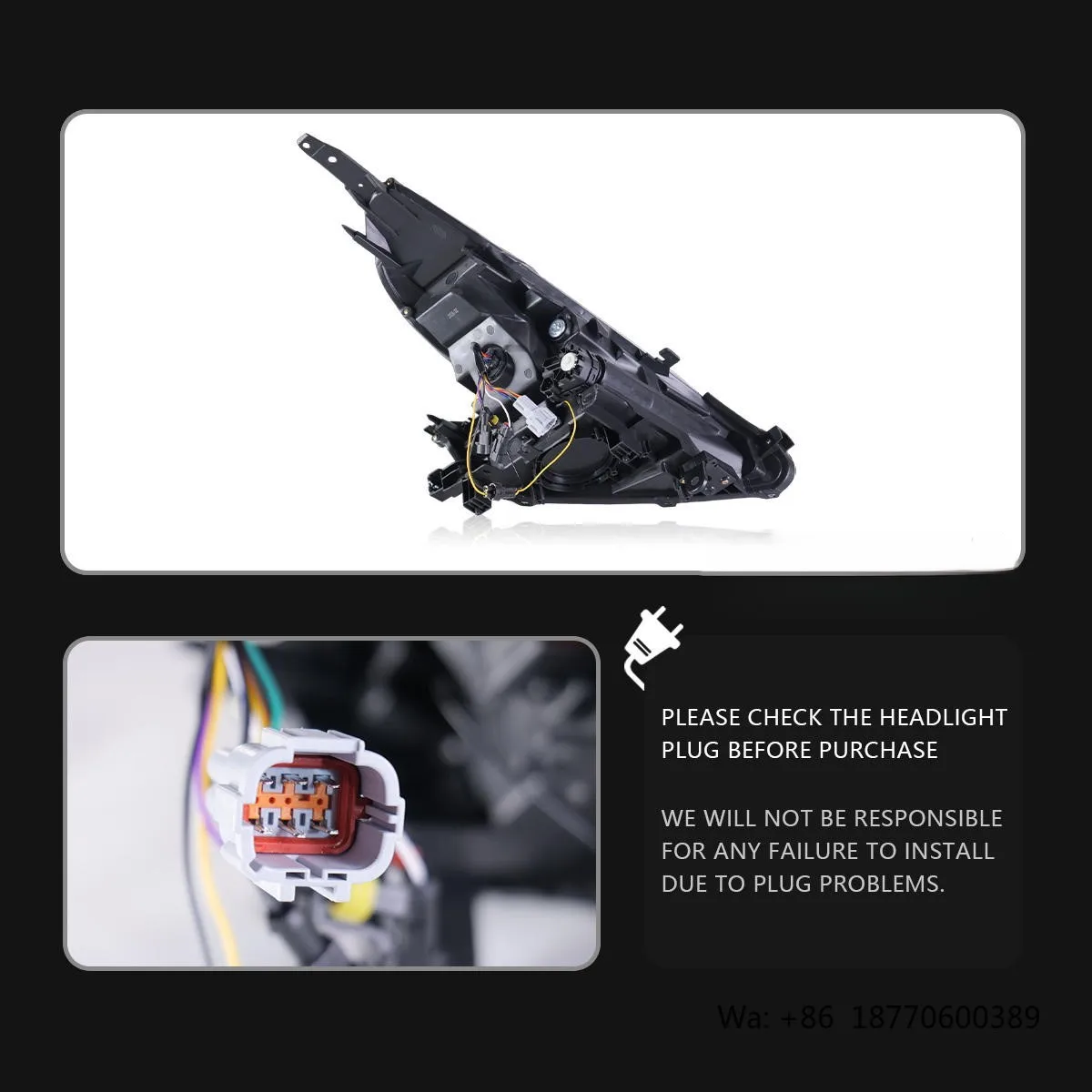 New 12V LED Headlights for 370Z Z34 2008-2019 RGB Color-Changing DRL with High/Low Beam Projector 8000 Lumens 6000K view 5