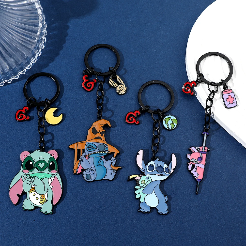 Disney Lilo & Stitch Keychain Cartoon Creative Stitch Keychain Halloween for Backpack Accessories Gifts for Boys Girls