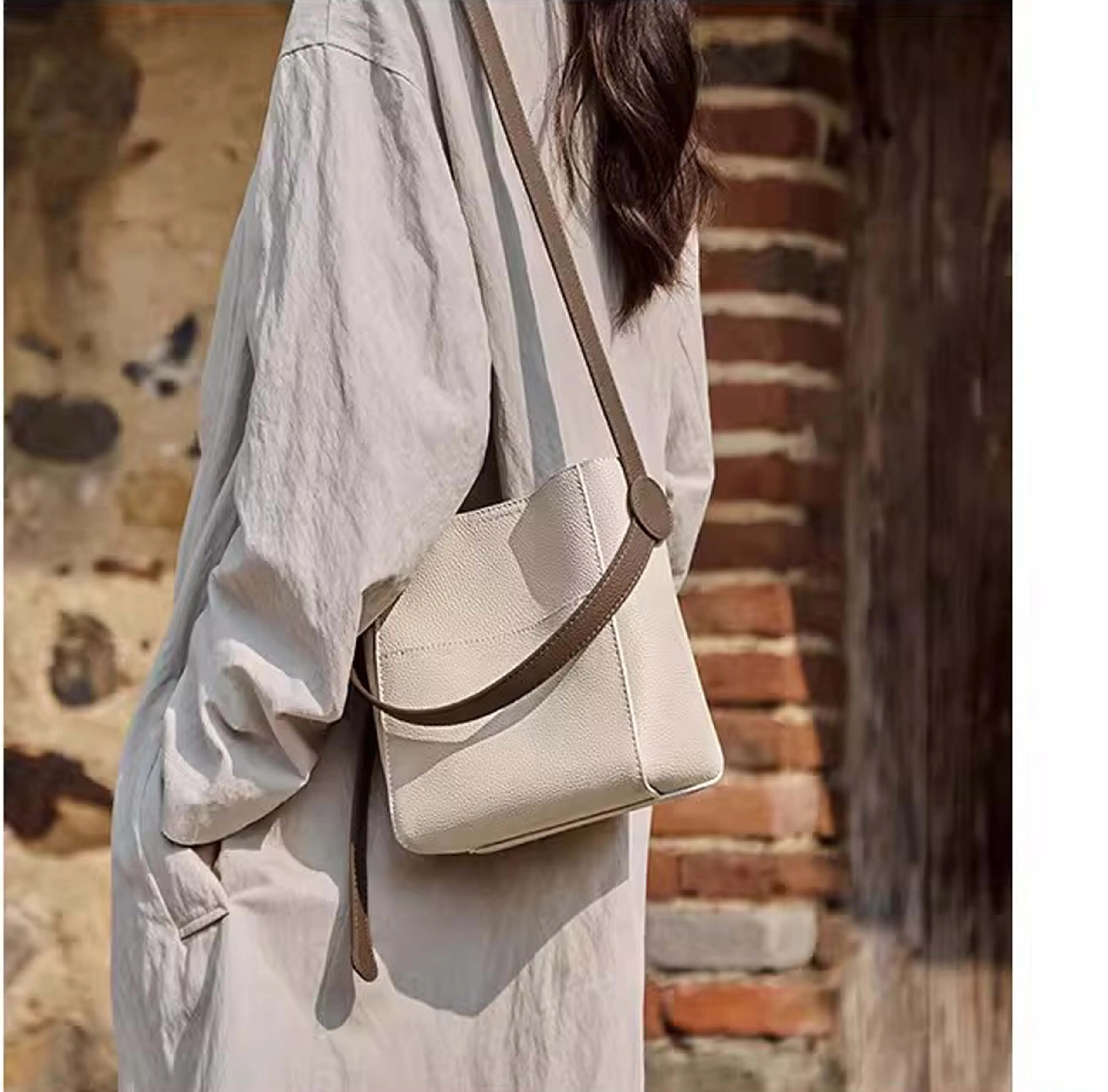 

Женские сумки 2026: Новая трендовая высококачественная модная маленькая сумка-ведро, женская сумка через плечо, женская сумка из натуральной кожи