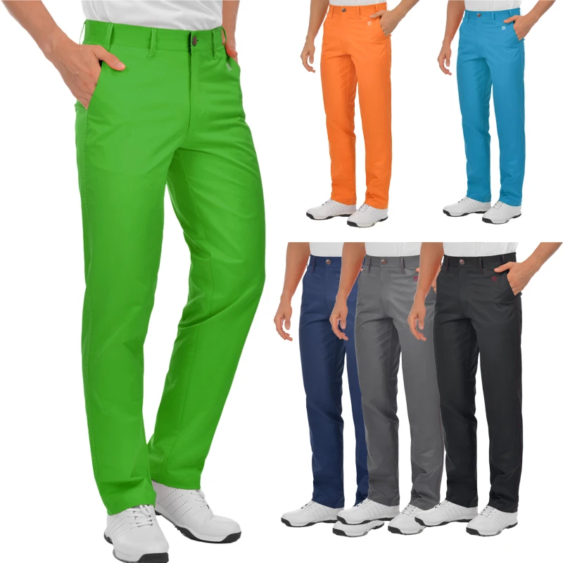 Calça de golfe elástica respirável masculina, calça comprida casual de lazer, ajuste seco rápido, primavera e verão