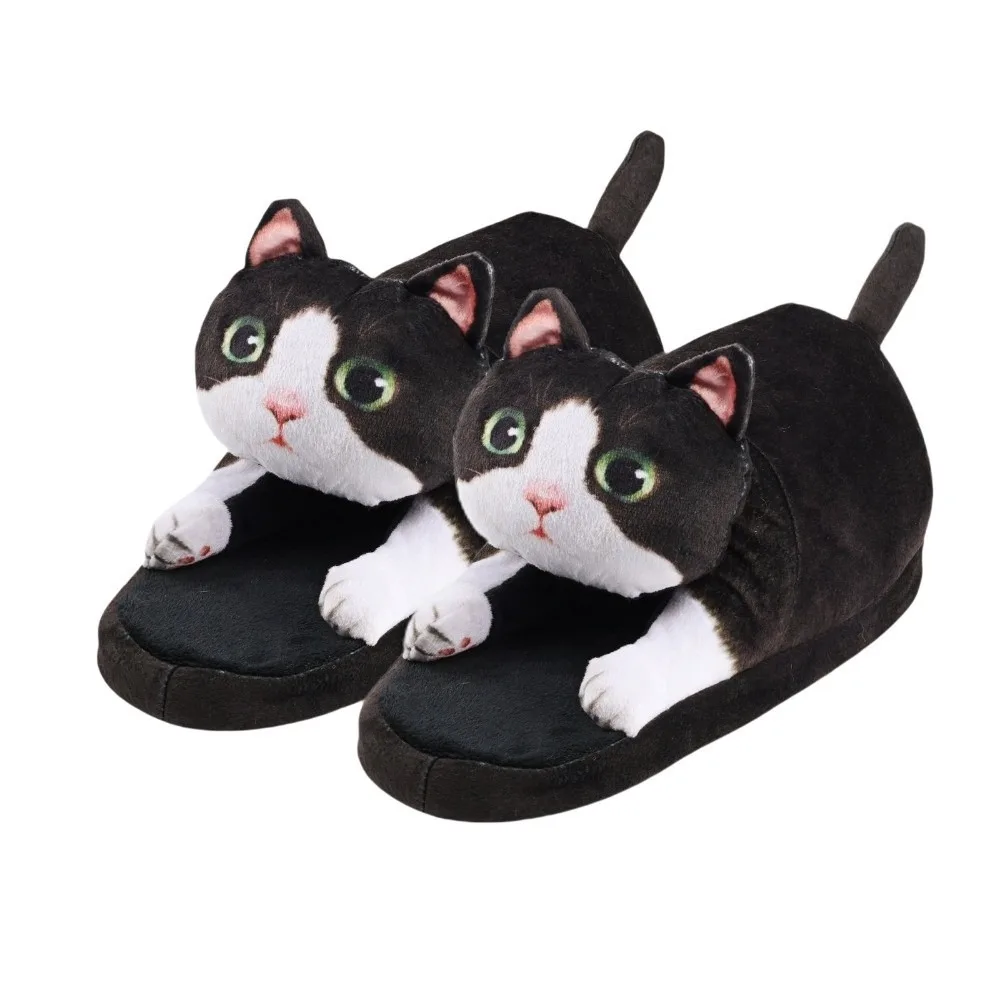 

British Shorthair EVA Cat Hugging Slippers Thick Sole Soft Plush Kitty Slippers Cute Cozy Winter Fluffy Slides Bedroom