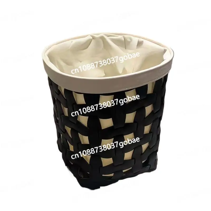 

Woven leather laundry basket Household toilet Clothes storage basket Large capacity laundry basket
