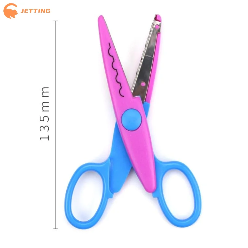 1 pçs estudante diy álbum de cores decorativo rendas tesoura recortes de papel artesanato pequenas tesouras criança ferramenta criativa arte segurança