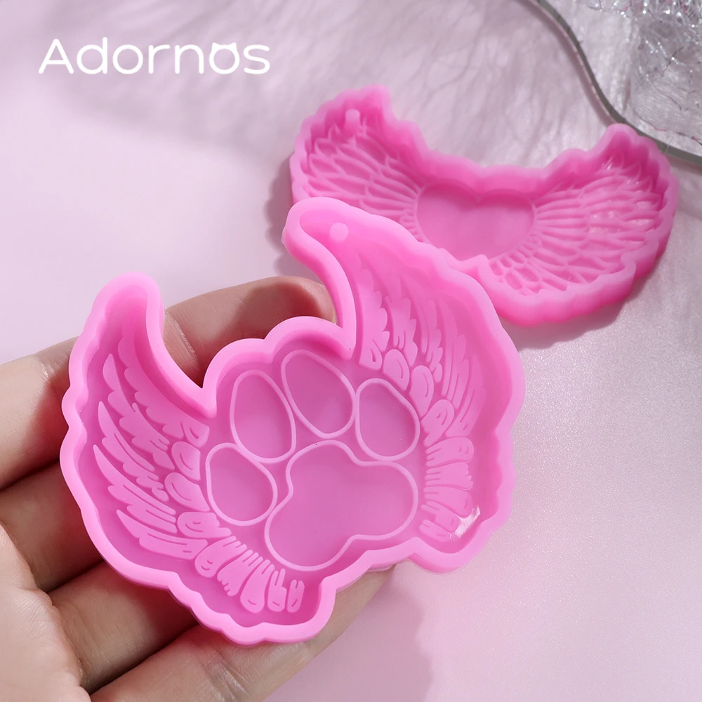 Love Wing Mold DIY Pendent Craft Supplies Cat Claw Wing Silicone Mold Resin Jewelry Pendant Making Handmade Keychain Accessories