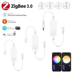 Zigbee 3.0-インテリジェントLEDストリップコントローラー,単色調光器,dc 5v,12v,24v,cct,rgb,rgbw,rgbcct,alexa,smartthings,zigbee2mqtt