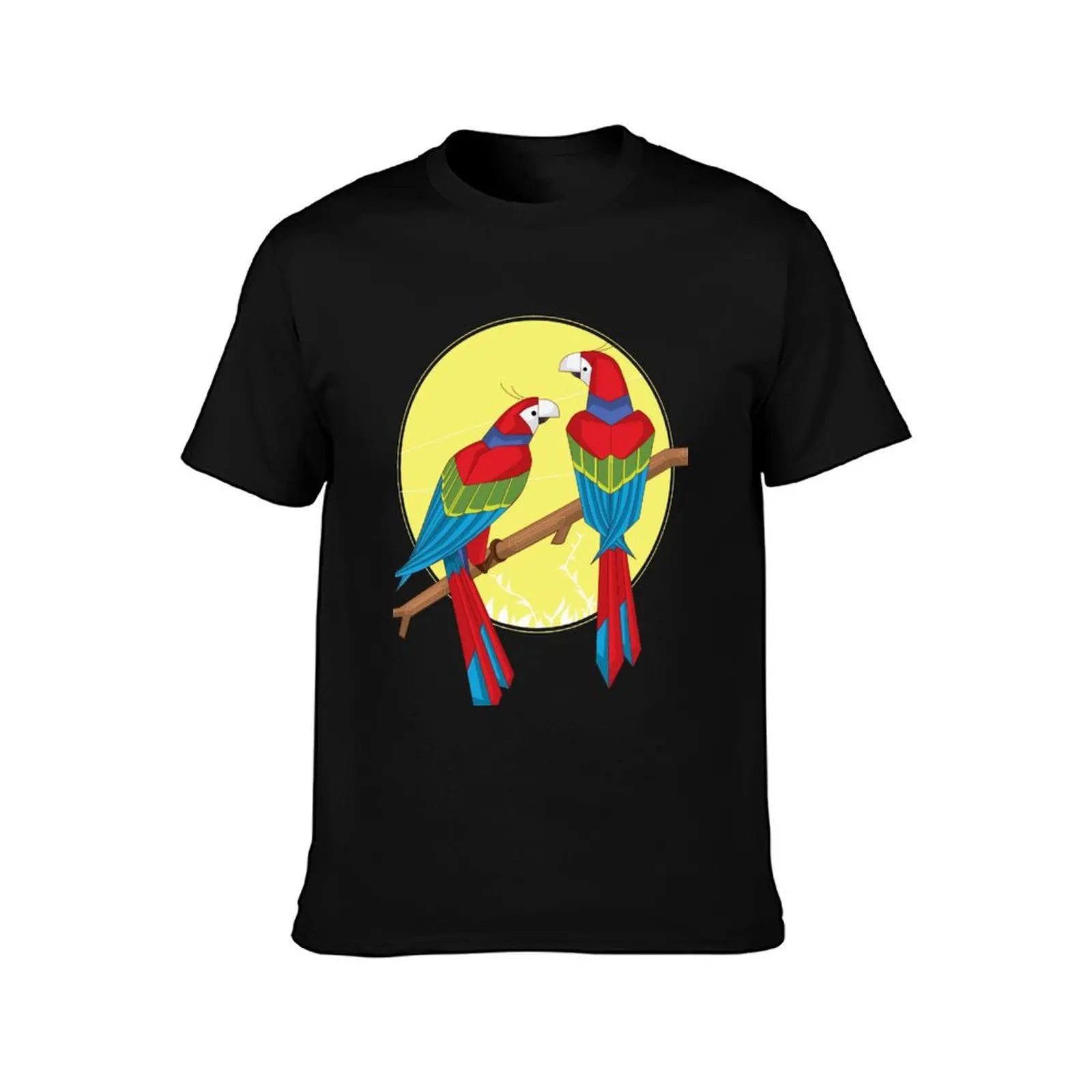 Scarlet macaw T-Shirt Summer Casual Cotton Tee Oversized Streetwear Tops Vintage Graphic Print Loose Fit Short Sleeve