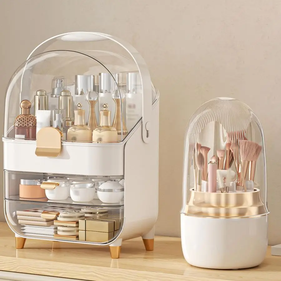 

Органайзер, держатель для ухода за кожей, органайзер для ванной комнаты, ящик для хранения, косметические витрины, подарки для девочек-подростков, модные вещи для макияжа