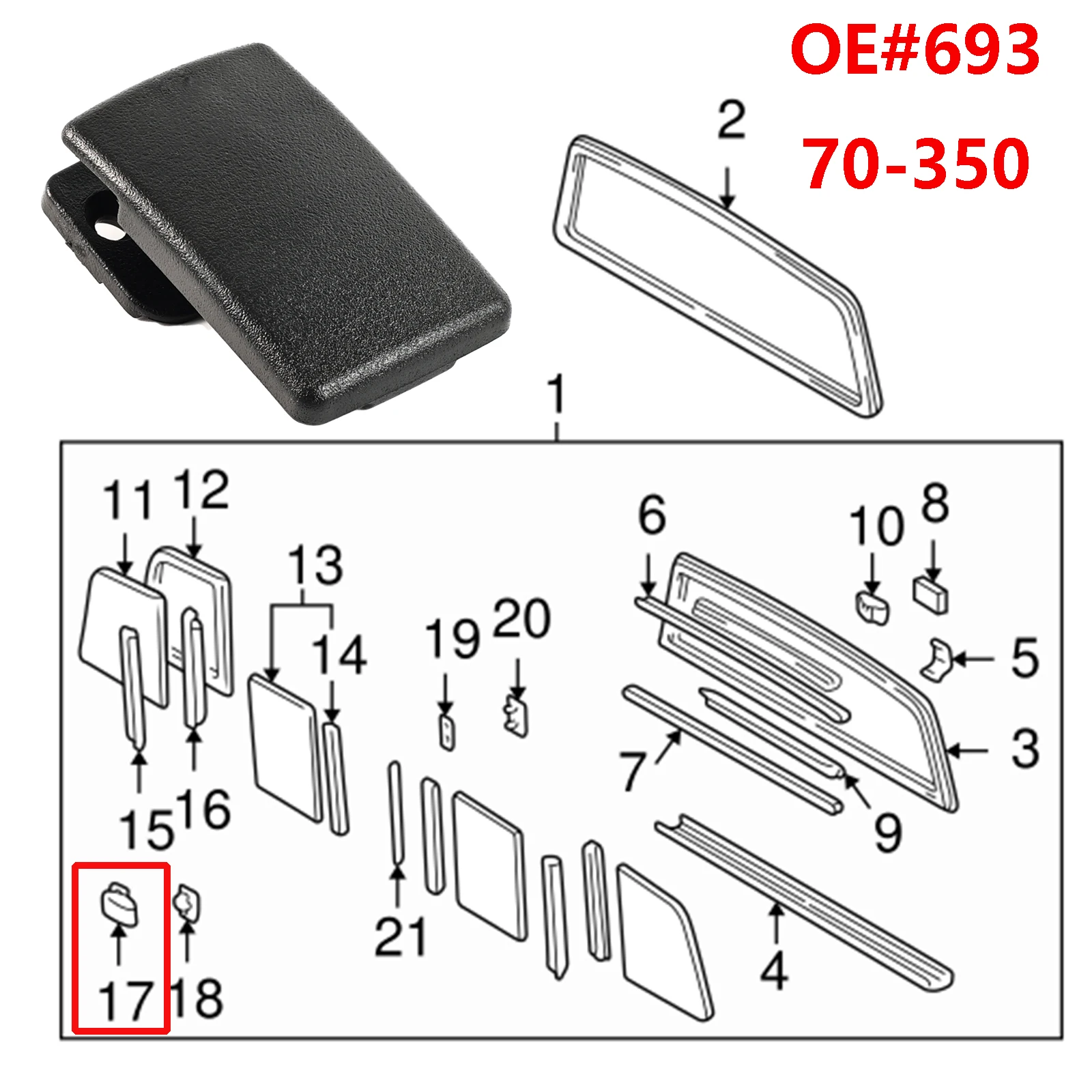 For Toyota Pickup Hilux T100 Tacoma 4Runner Rear Sliding Quarter Window Glass Latch Lock Catch Plastic Black 69370-35010