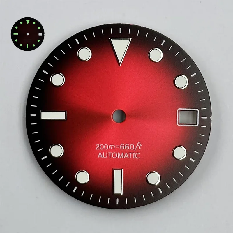

28.5mm NH35 Dial with S Logo, Green Luminous, Suitable for NH35 Movement, Mechanical Watch Modification Accessory