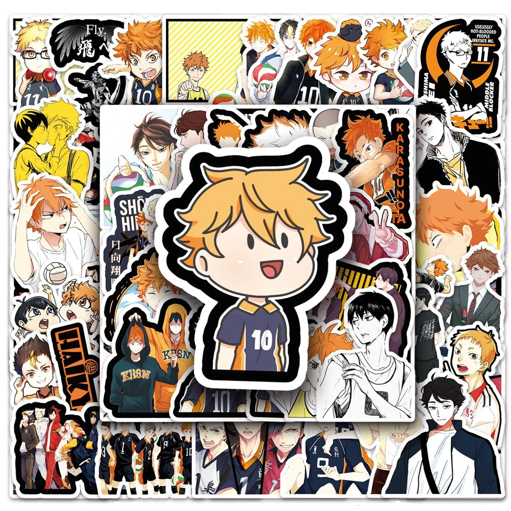 10/30/52pcs Japan Volleyball Anime Haikyuu!! Stickers Cute Cartoon Decal DIY Phone Case Notebook Skateboard Fun Graffiti Sticker