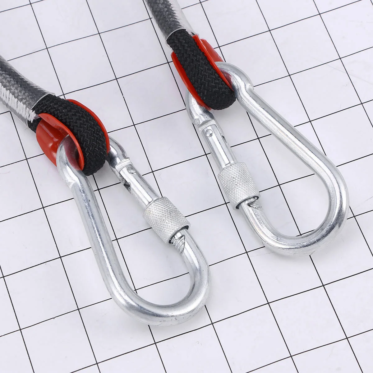 

10M Climbing Rope Reinforced Polyester Rappelling Safety Sling Mountaineering Outdoor Lightweight Strong Hooks