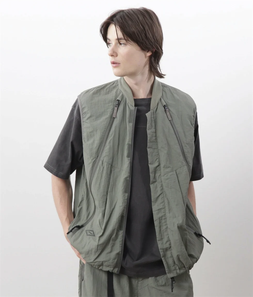 Japanese line advanced wrinkle technology quick-drying fabric built-in finishing pocket fishing mountaineering vest