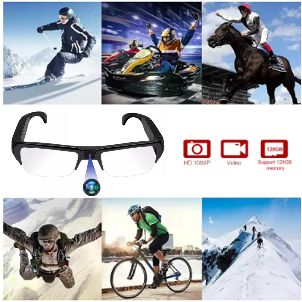 

Уличные защитные велосипедные очки с камерой 1080P, видеорегистратор, спортивный DV, мини-очки с управлением одной кнопкой, видеокамера