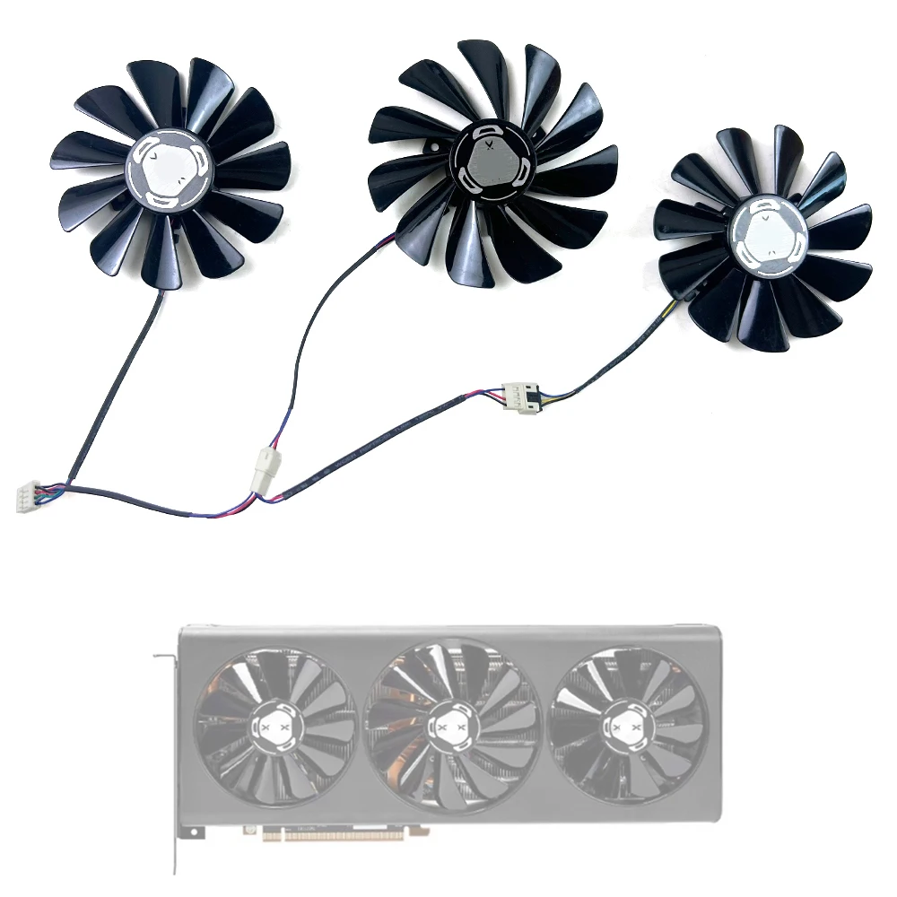 Cooling Fan 85mm 95mm 4pin CF1010U12S For XFX RX 5700 Radeon 5700 XT 5600XT Thicc III video card fans