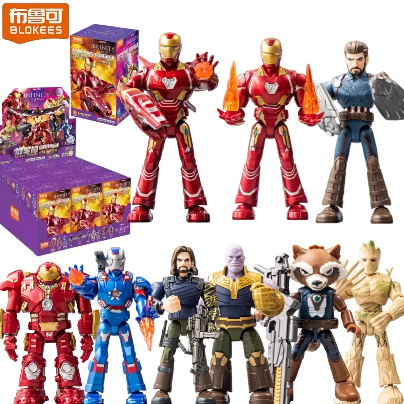 Blokees Marvel Superhero Assembly Kits Star Series الرجل الحديدي اللبنات MK50 الرجل العنكبوت نموذج أرقام ديكور الطاولة #2