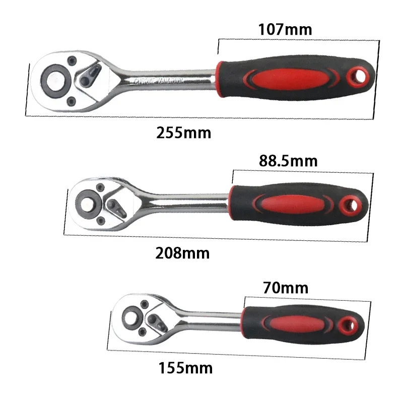 1/4 "3/8" 1/2 "سقاطة وجع 24 الأسنان الإفراج السريع اسئلة المقبس لوحة المفك اسئلة مقبض أدوات مفتاح الربط لإصلاح السيارات