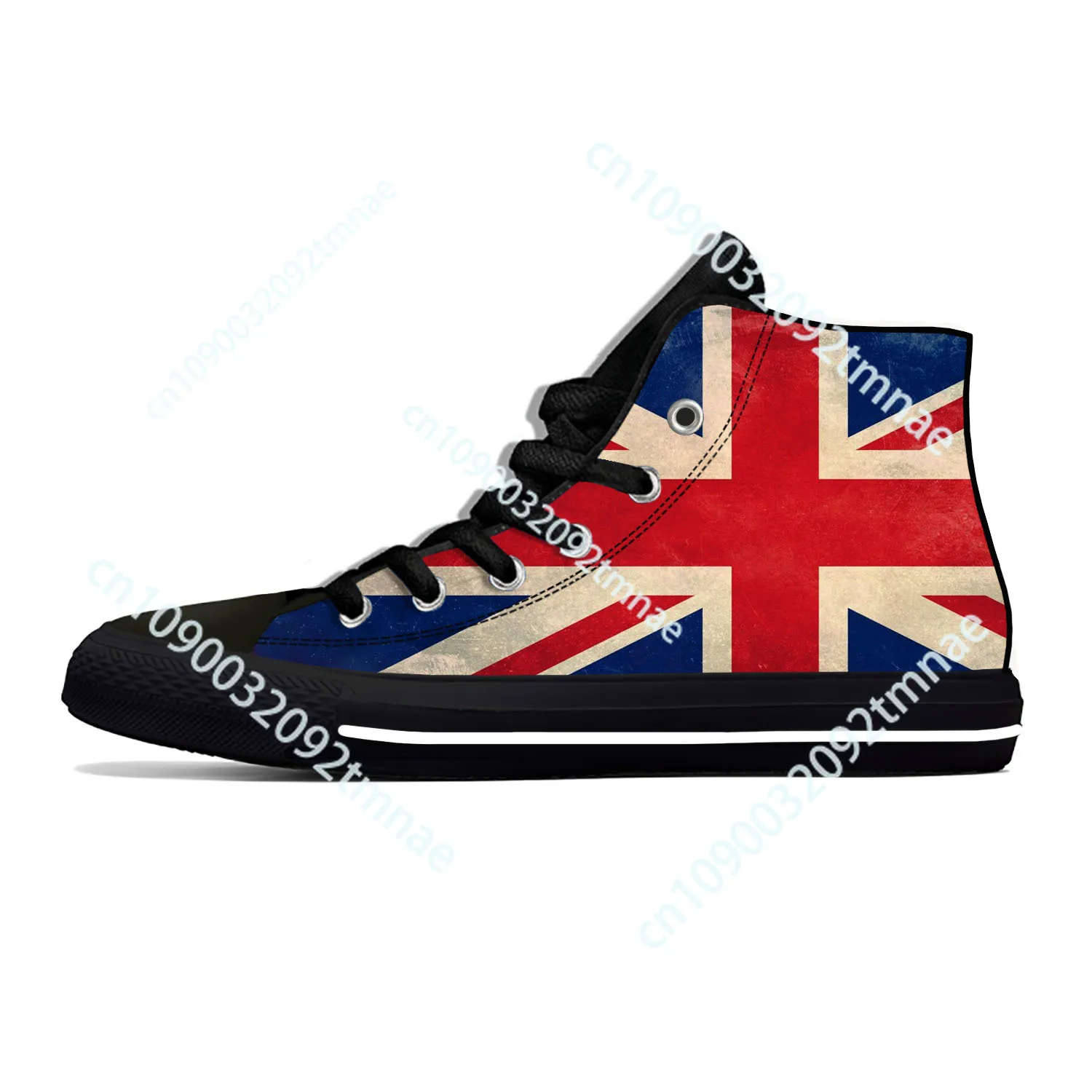 Britain British UK Flag Union Jack United Kingdom Casual Cloth Shoes High Top Lightweight Breathable Custom  Men Women Sneakers