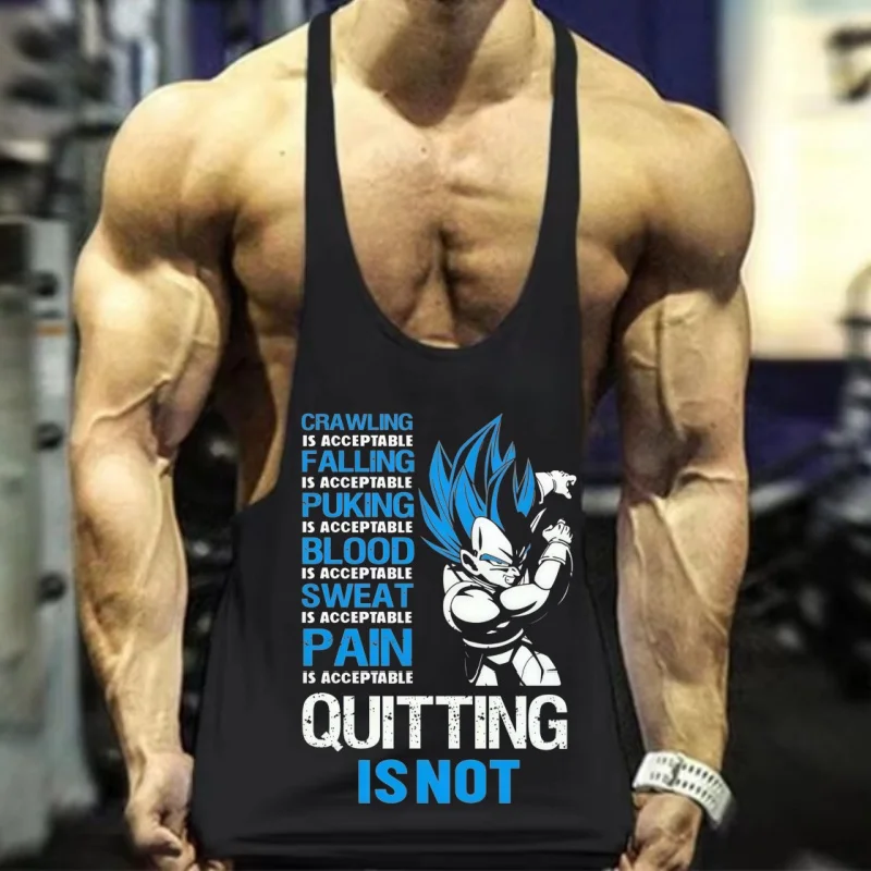 Men's Cotton Narrow Strap Gym Singlet, Dragon Ball Z Bodybuilding Sleeveless Tank with Soft Touch for Training & Daily Wear