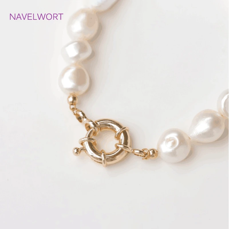 Multi Sizes 18K Gold Plating Sailor Clasps Connector Brass Spring Ring Clasp with Attach Rings DIY Jewelry Making Accessories