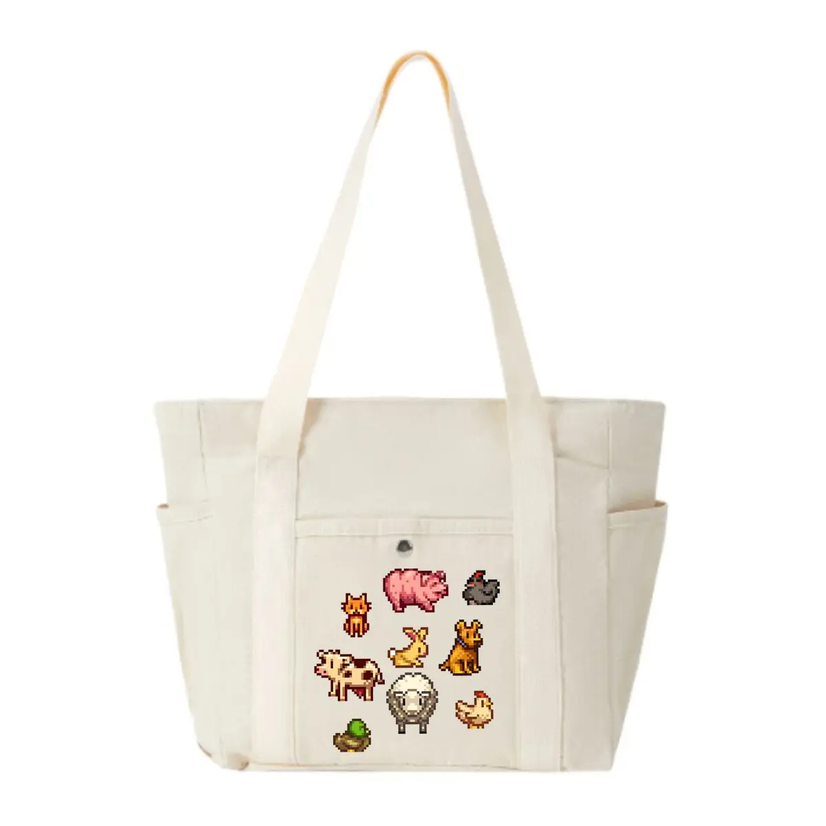 

Pixel Art Farm Animals Shoulder Bag – Fits Umbrella & Wallet for Daily Use