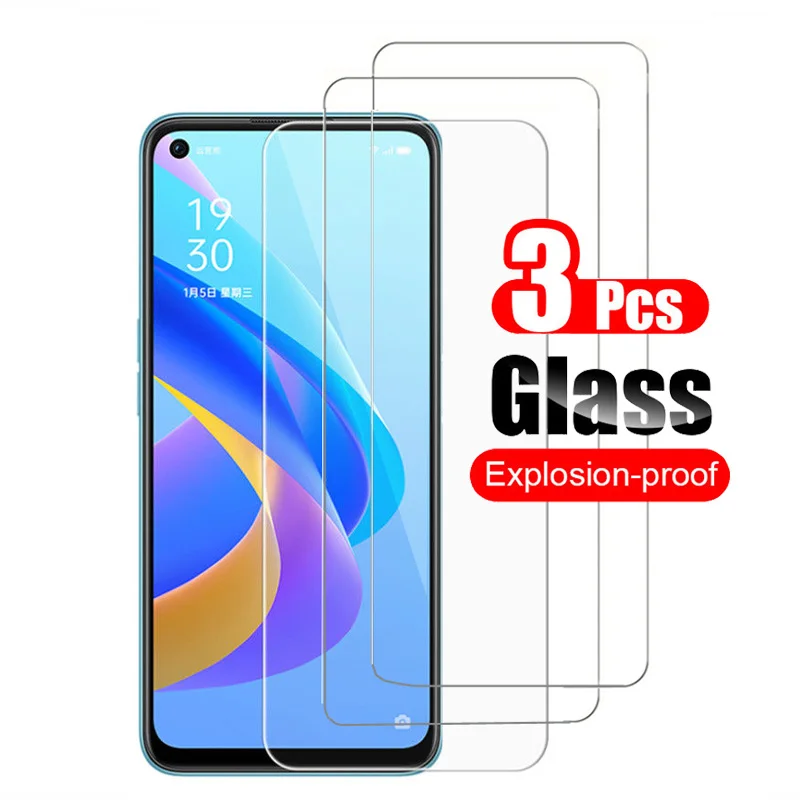 3Pcs Tempered Glass For Oppo A96 A76 A36 A95 A16 A15 A53 A53s A54 A92 A93 A72 A73 5G 4G A32 Screen Protector Glass Shield 10H