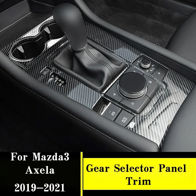 

Console Gear Shift Panel Cover For Mazda 3 Axela BP 2019-2022 Carbon Fiber Style Car Interior Stickers Center Console Stickers